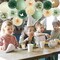 Sage Olive Green Party Decorations Boho Bridal Shower Decorations Olive Sage Green Paper Lanterns Beige Fans Poms